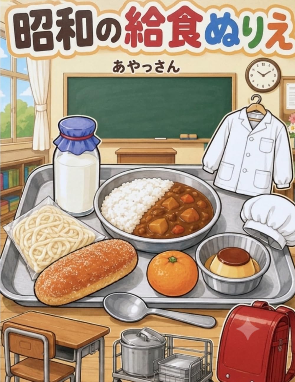 昭和の給食ぬりえ: なつかしいごはん