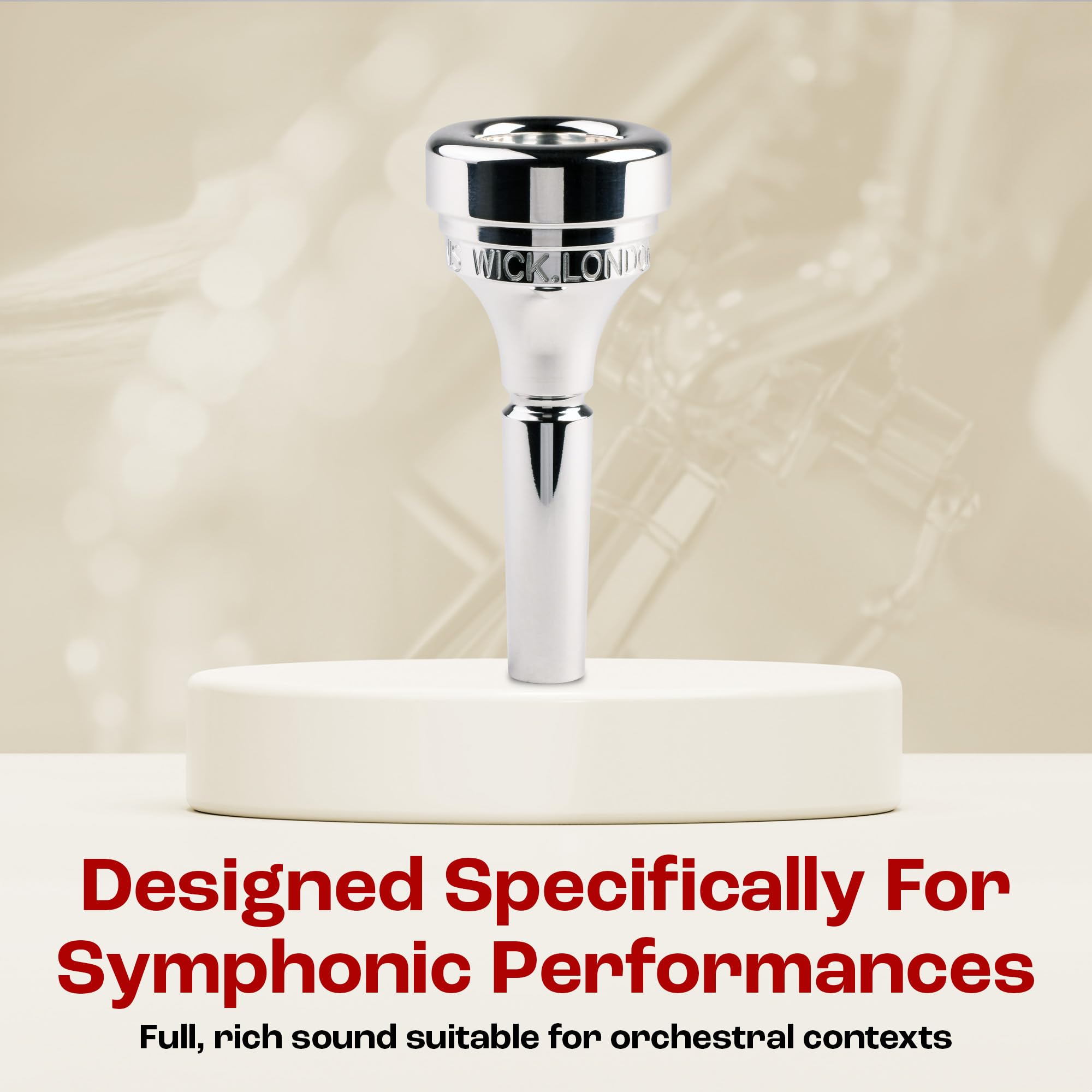 DENIS WICK – 5883-5, Bocchino Tenor Alto Horn Classic Silver Plated, Tazza 17.5 mm Extra Deep E Stretta, Suono Ricco E Controllato, Alta Flessibilità