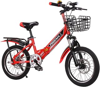 Axdwfd Kids Bike 18/20 Inch Children's Folding Bicycles, Disc Brakes, Portable Variable Speed Wheels, Children's Student Bicycles Bicycle
