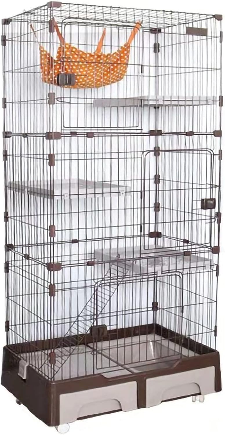 猫用ケージ 猫 ケージ キャットケージ 2段 3段 猫トイレ付 キャスター付 キャットハウス ネコ ハウスハンモック付 猫ゲージ 多段 留守番 保護 脱走防止 多頭飼い スチール ペットケージ Color Brown Size Three Floors Cafe Du Jardin Com 猫用ケージ 猫 ケージ キャットケージ 2段 3段 猫トイレ付 キャスター付 キャットハウス ネコ ハウスハンモック付 猫ゲージ 多段 留守番 保護 脱走防止 多頭飼い スチール ペットケージ Color Brown Size Three Floors Cafe Du Jardin Com