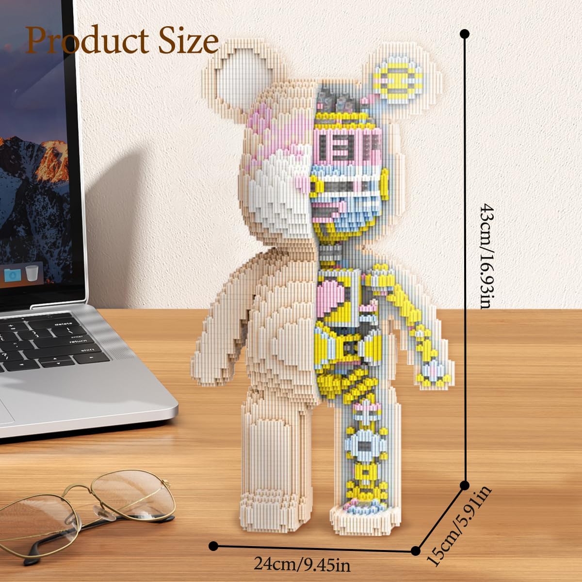 DAHONPA Animal Mechanical Bear Micro Building Blocks Set with Drawer（7220PCS）, Personalized Decoration, Gift for Adults and Kids