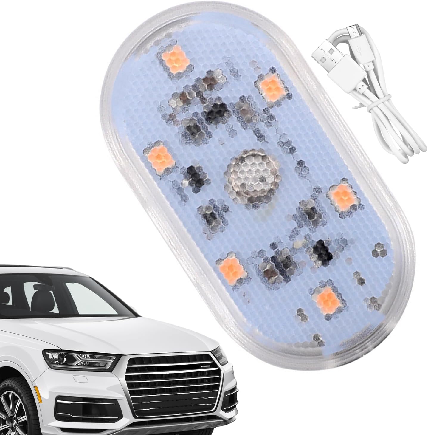 Ambient Lighting Car Interior, Touch Control USB Rechargeable LED Light, Easy Installation Ambient Light with Soft for Wardrobe, Door, Bike, Seat Corner, Bedside