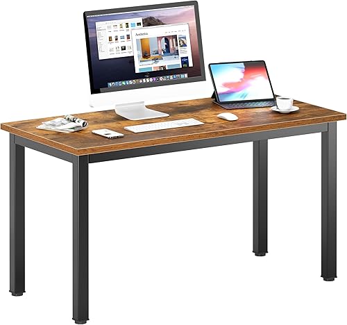 Miniatura 24 de DlandHome Escritorio pequeño para computadora de 31.5 pulgadas, mesa de escritura para espacios pequeños, mesa de estudio, escritorio para Nogal