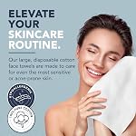 80 Serviettes jetables - Coton pur, 100% Biodégradable, hypoallergénique pour le lavage du visage et le maquillage – Wipes du visage super doux, peau sensible, vêtements du visage