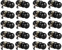 Vista 23 de KNOBWELL 8 Pack Black Door Knob for Hallway and Closet, Keyless Interior Passage Function, Round Non-Locking, Matte Black Handle