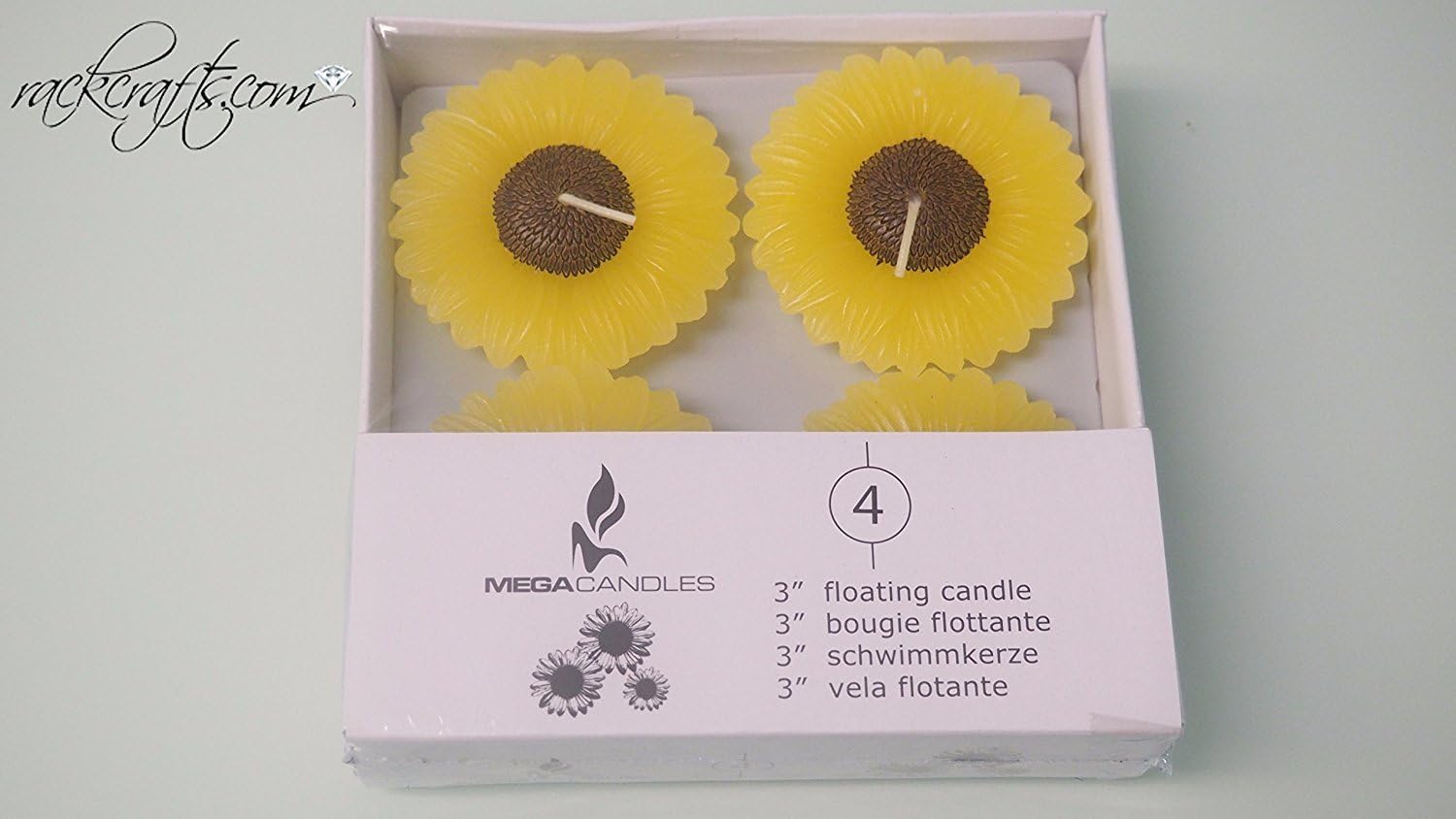 BULK Floating Sun Flower Sunflower Sun Shine Daisy Flor Del Sol Wax Candle Oceans Rivers Seas Lakes Ponds Vases Wedding Special Events Home Garden (Large)