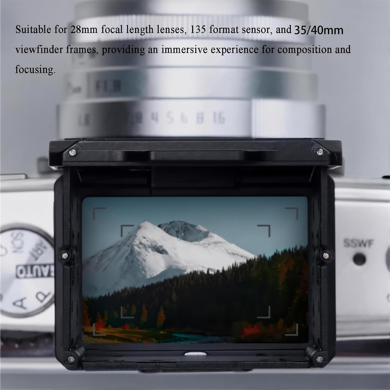 Visor óptico de nivel de cintura para cámara SLR, visor externo de zapata caliente con longitud focal de 28/35/40 mm, marco preciso, experiencia de disparo mejorada