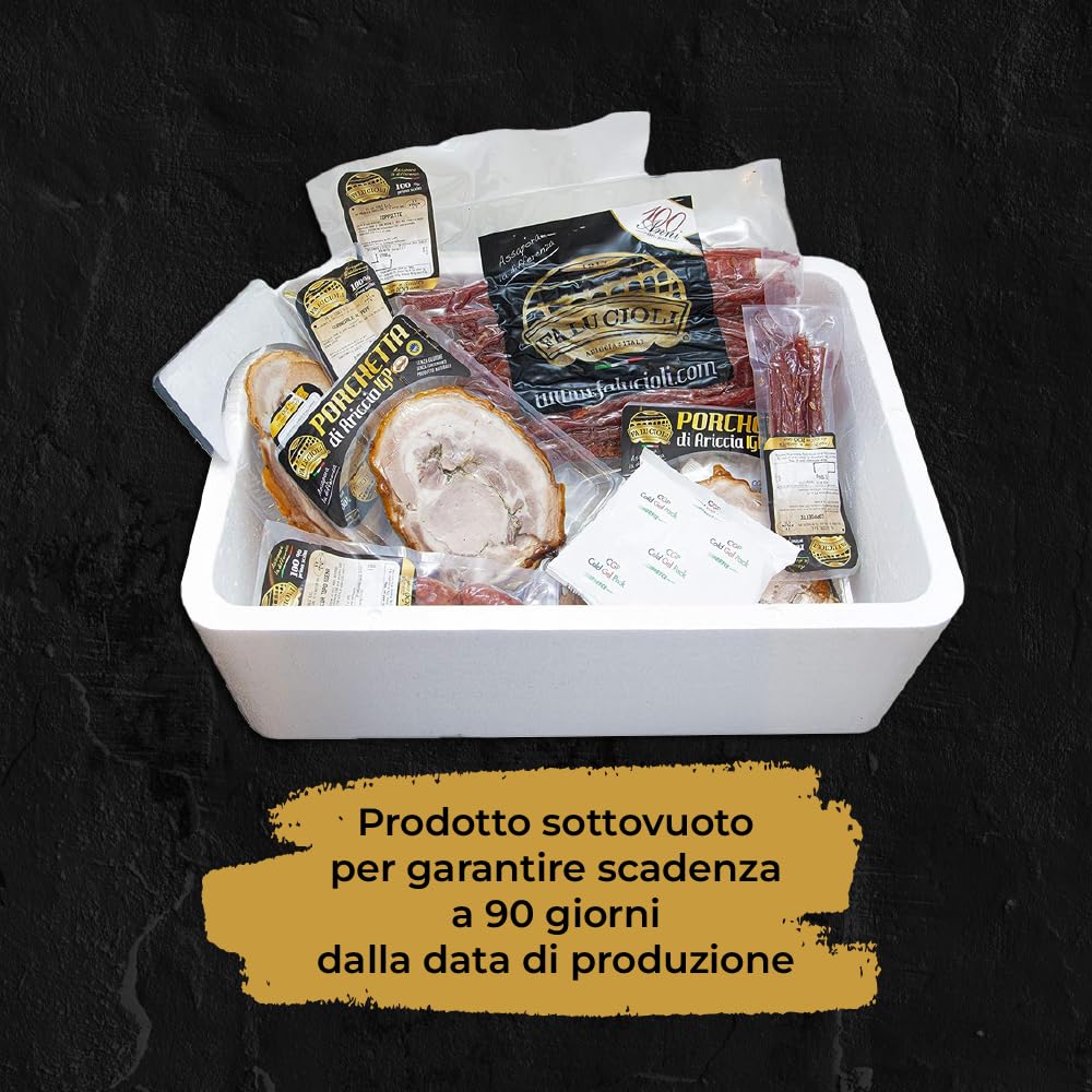 FA.LU.CIOLI 1917 - Porchetta Di Ariccia Igp 2Kg Sottovuoto, Tronchetto Di Porchetta Senza Glutine E Lattosio, Prodotto Artigianale, Senza Conservanti, Carne Di Maiale Selezionata, Prodotto Tipico