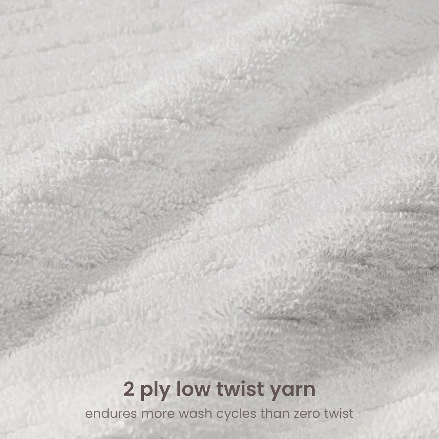 BIOWEAVES 100% Organic Cotton 6-Piece Luxury Bathroom Ribbed Towel Set GOTS Certified 700 GSM, 2 Bath Towel, 2 Hand Towel & 2 Wash Cloths - White