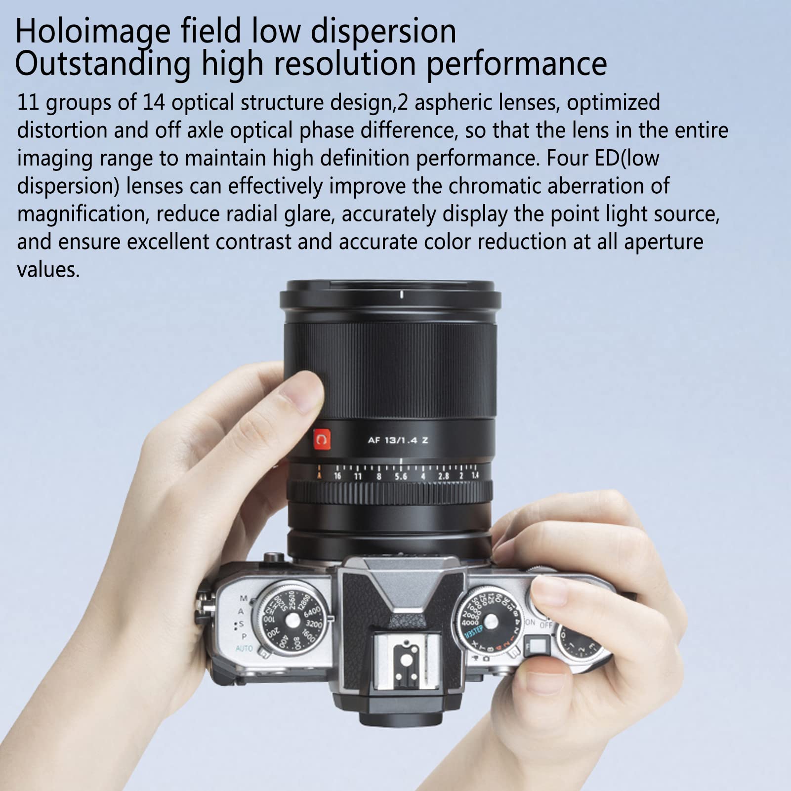 Obiettivo Focale Fisso, Obiettivo Autofocus Ultra Grandangolare AF 13mm F1.4 Vetro Ottico in Lega per le Riprese