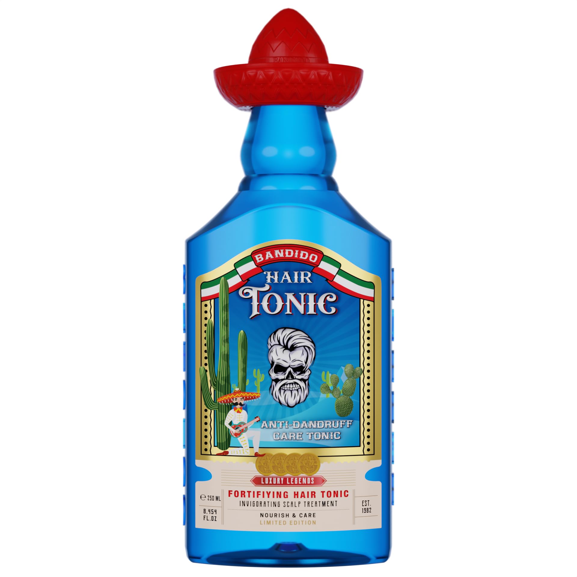 Bandido Hair Tonic For Men 250 ml – tonico rinfrescante per capelli da uomo – anti-forforfora – Riduzione della perdita di capelli – Supporta la crescita dei capelli