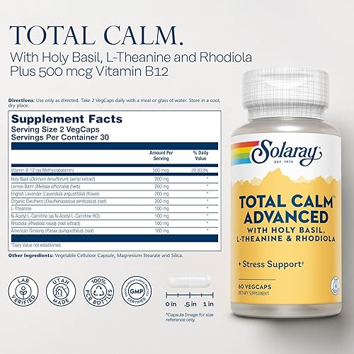 Miniatura 2 de SOLARAY Total Calm Advanced Veg Cápsulas | 60 unidades