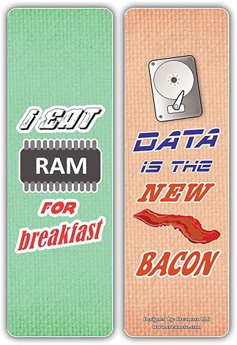 Miniatura 3 de Creanoso Funny Techie - Marcapáginas (12 unidades)  Marcadores de regalo premium para geeks, nerds, amantes de la tecnología  rellenos de calcetines