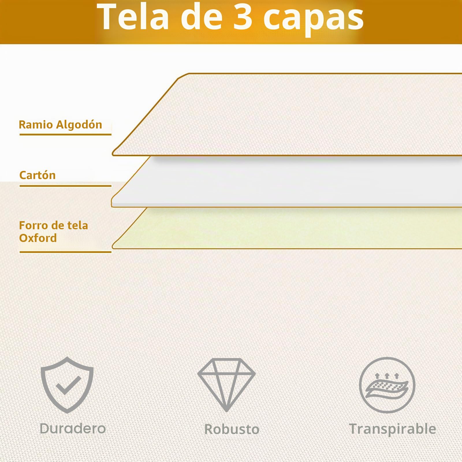 Set de 3 Bolsas Almacenaje Ropa con Tapa,Beige,60×30×15cm | Contenedores de Almacenamiento Tela, Almacenaje Bajo Cama, Cajas Organizadoras para Guardar Mantas, Edredones