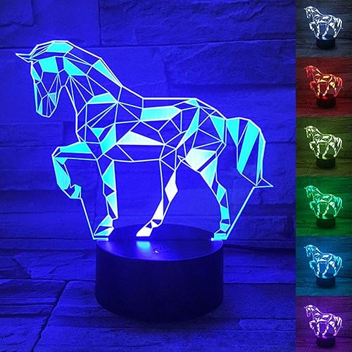WANTASTE Lámpara de caballo 3D luz nocturna de ilusiĂłn Ăłptica para decoraciĂłn de habitaciĂłn y guarderĂa regalos de cumpleaños geniales y 7 juguetes WANTASTE Lámpara de caballo 3D luz nocturna de ilusiĂłn Ăłptica para decoraciĂłn de habitaciĂłn y guarderĂa regalos de cumpleaños geniales y 7 juguetes