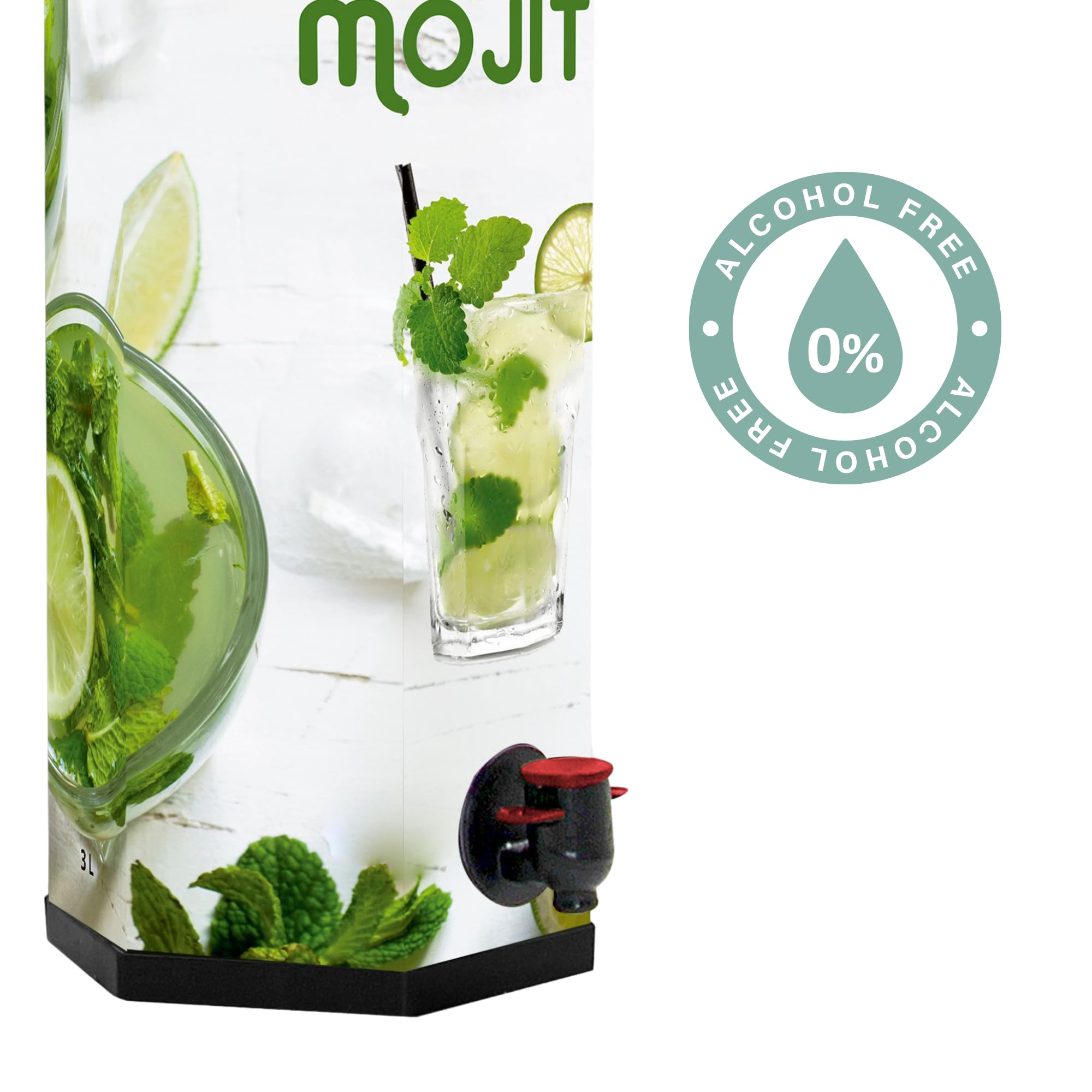 Mojito sans alcool CHAPEAU – Sait comme le vrai mais sans le « lendemain » | 3 litres dans une boîte | Sans sucre ajouté | Pour tout le monde, même pour votre mère