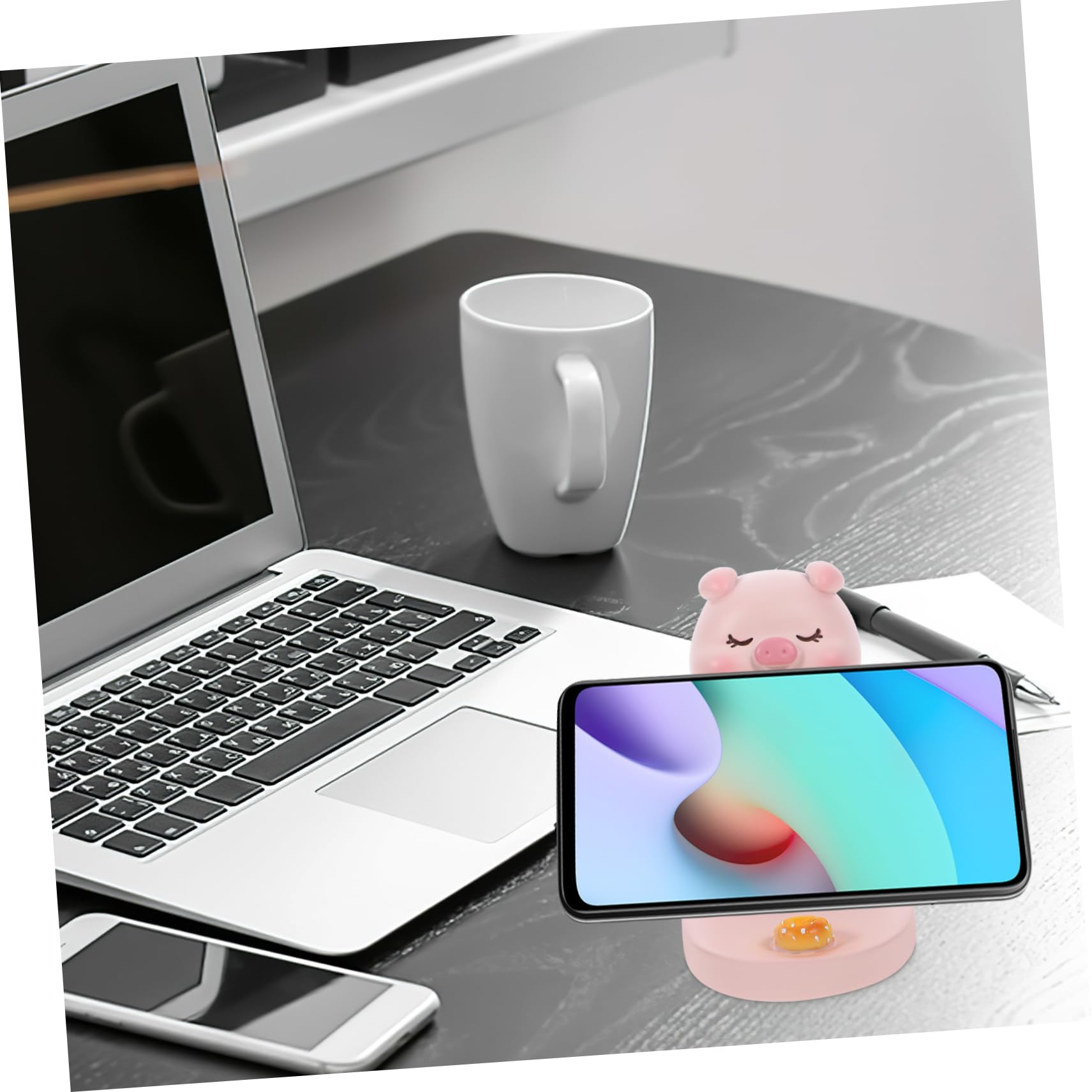OSALADI 5pezzi Portacellulare Scrivania Resina Con Design Di Maialino Supporto Per Telefono Adorabile e Sicuro Per Smartphone Accessorio Da Scrivania Per Uso Quotidiano