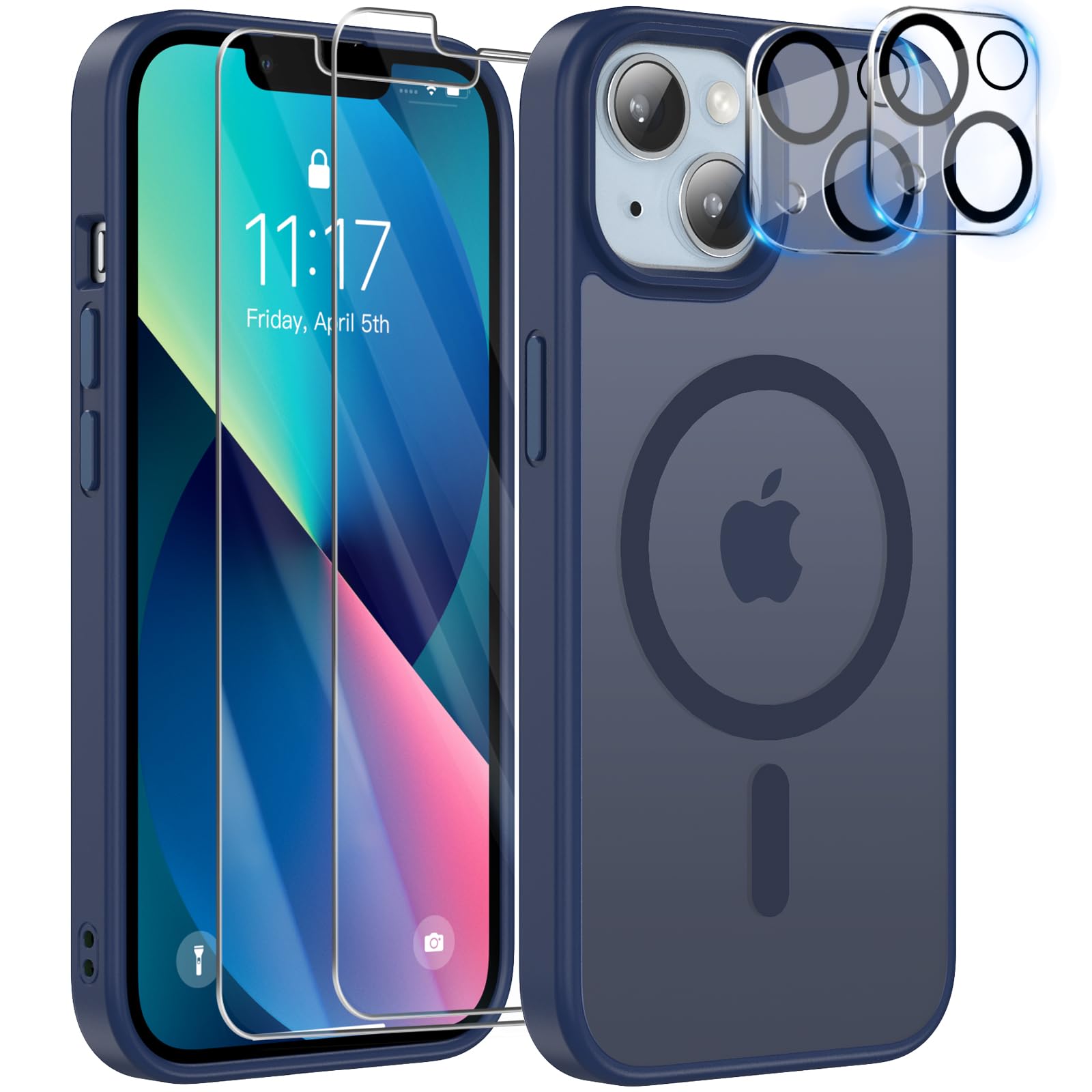 Coque IPhone 15 Pro Magnétique 5-en-1 - Compatible MagSafe Avec Verres Trempés Et Protecteur Caméra