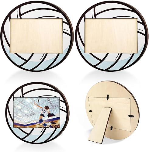2 Pcs Volleyball Picture Frame 8x8 Inch Black and White Volleyball Tabletop Pict