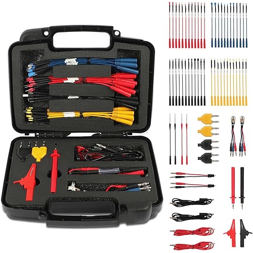 68 PCS Automotive Circuit Test Lead Kit,Multimeter Test Leads Set,Electrical Breakout Leads Automotive Kit with Terminals,Alligator Clip,Acicular Probe,Banana Plug Adapters,Volt Meter Lead