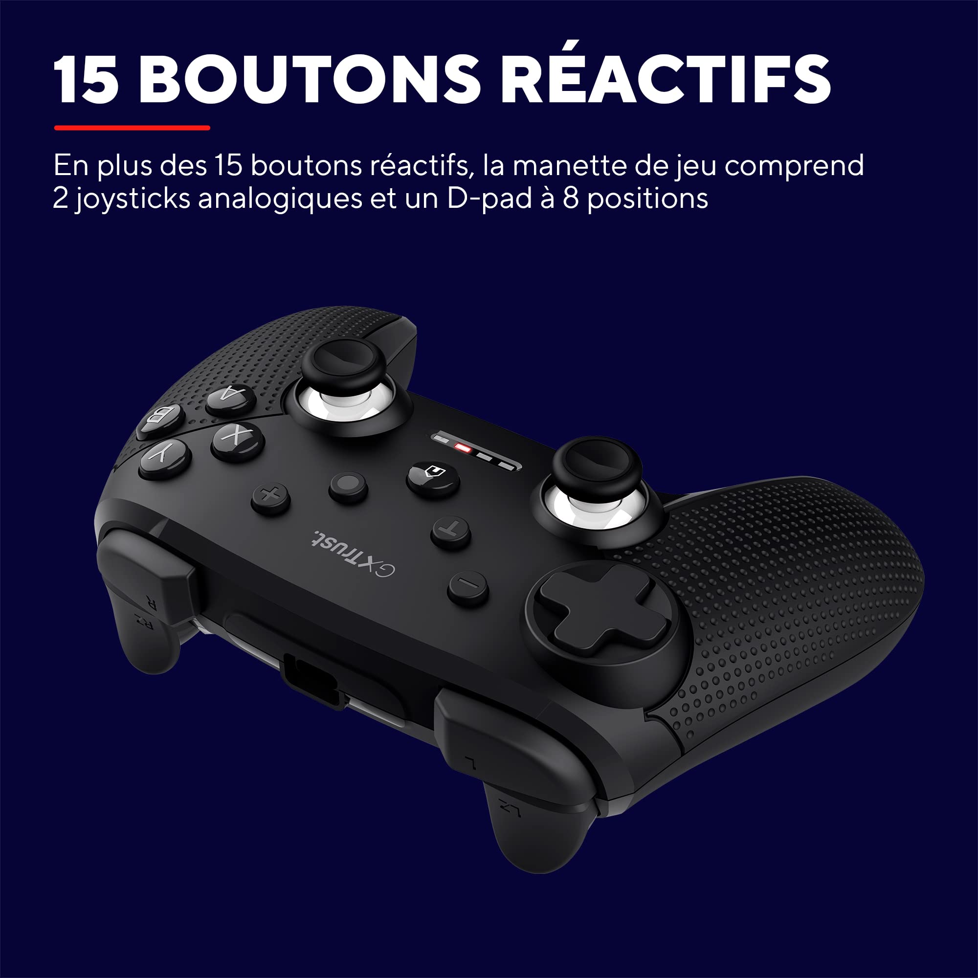 Trust Gaming GXT 542 Muta Manette Switch & PC sans Fil Bluetooth / 2.4GHz / USB, 75% Matériaux Recyclés, Batterie Rechargeable, pour Nintendo Switch Oled, iOS, Android, Consoles, Windows 10 / 11