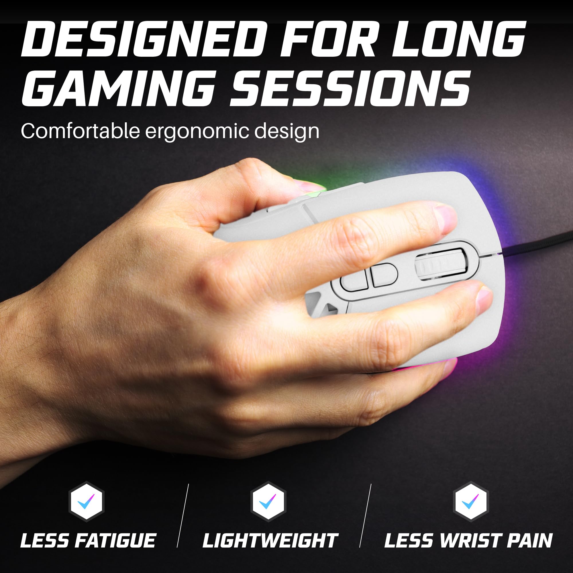 Ergonomic Mouse Razor Razor Mouse Neptune Blade Gaming Mouse - RGB LED Ergonomic Wired Mouse ...