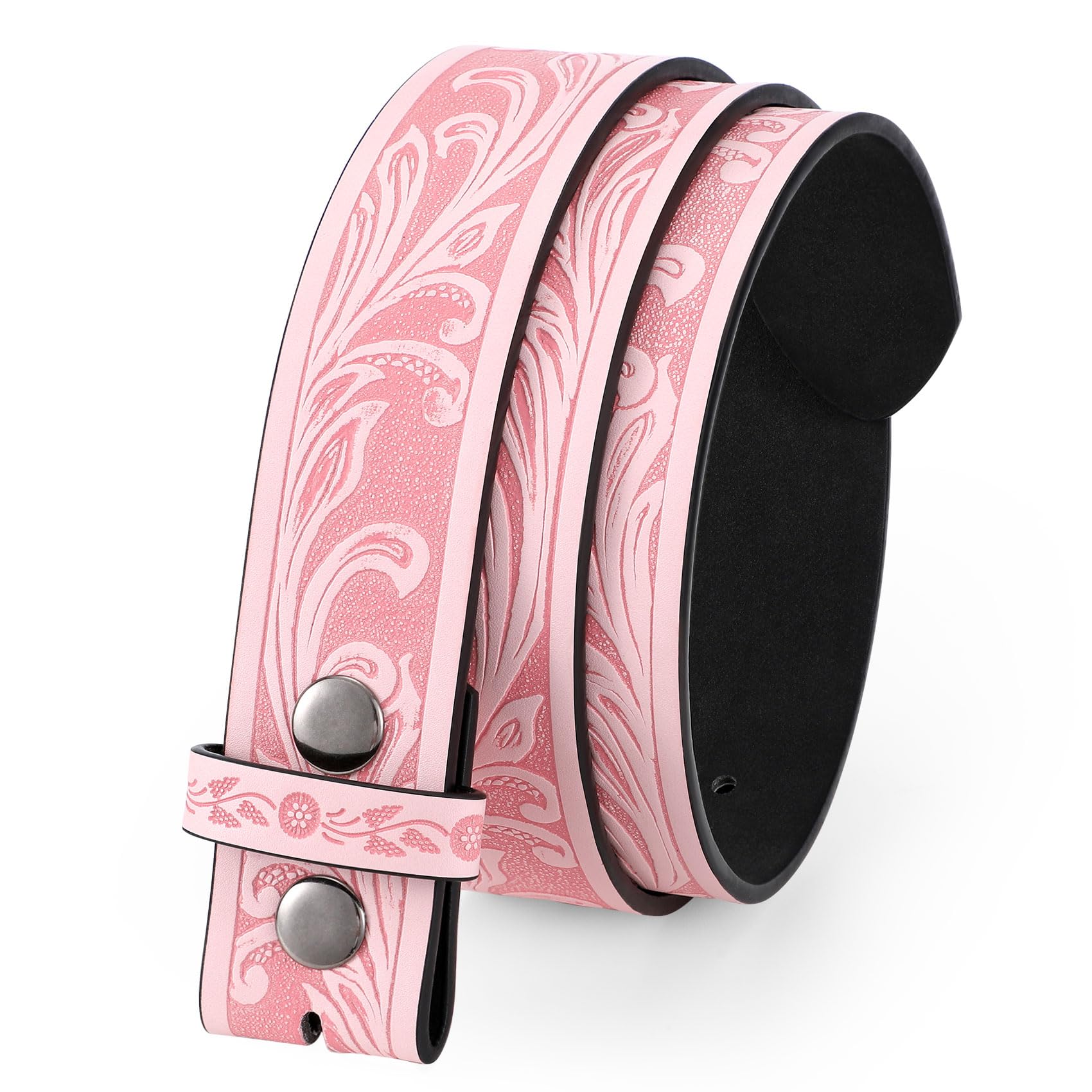 pink Men Women Western Belt Strap for Jeans Dress Cowboy Leather Belt Strap without Buckle