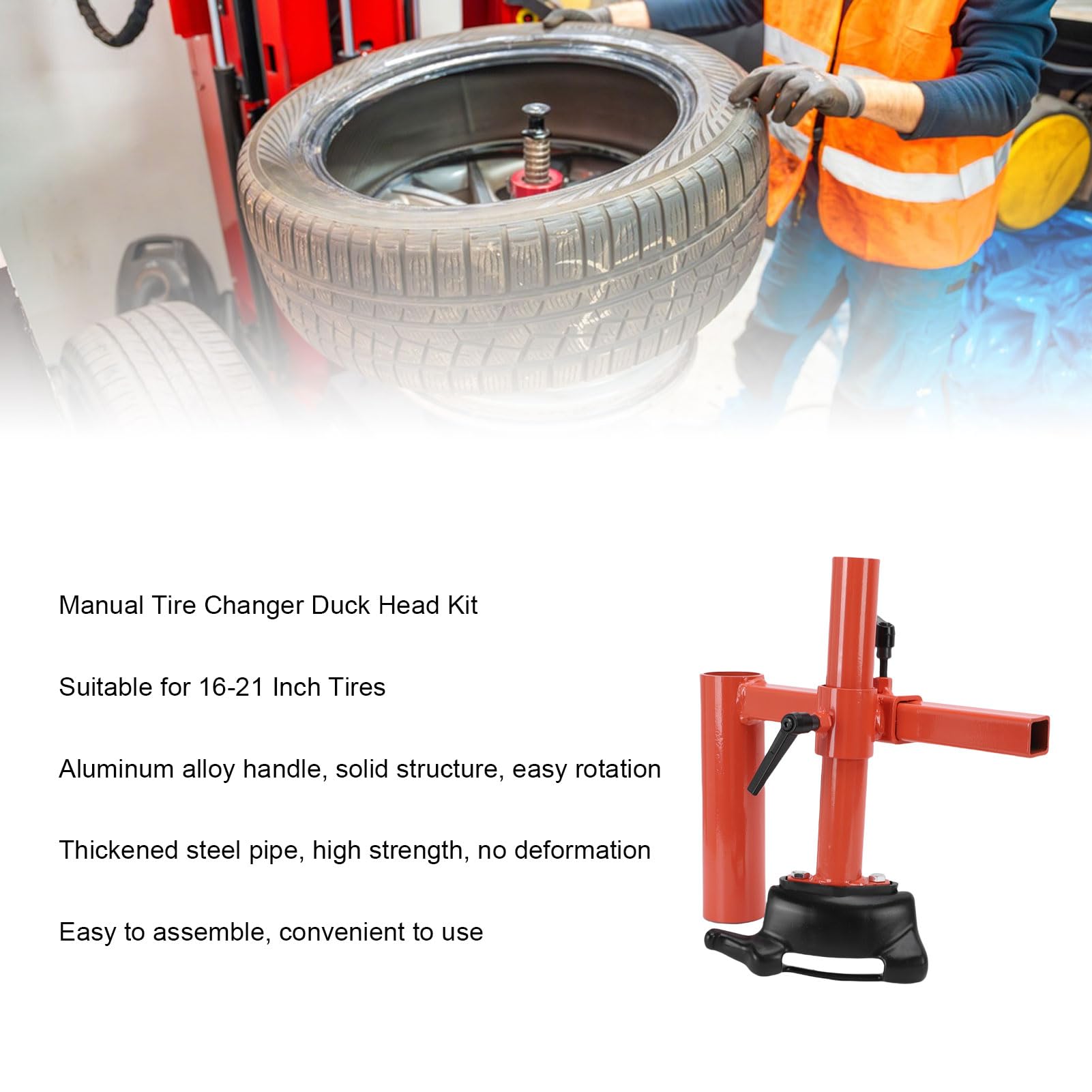 Jectse Manueller Reifenwechsler mit Entenkopf und Leicht Drehbarem Stahlrohrsatz, Legierter Stahl und Aluminiumlegierung, 16-21-Zoll-Reifen, Spart Zeit und Geld, für ATVs/UTVs,