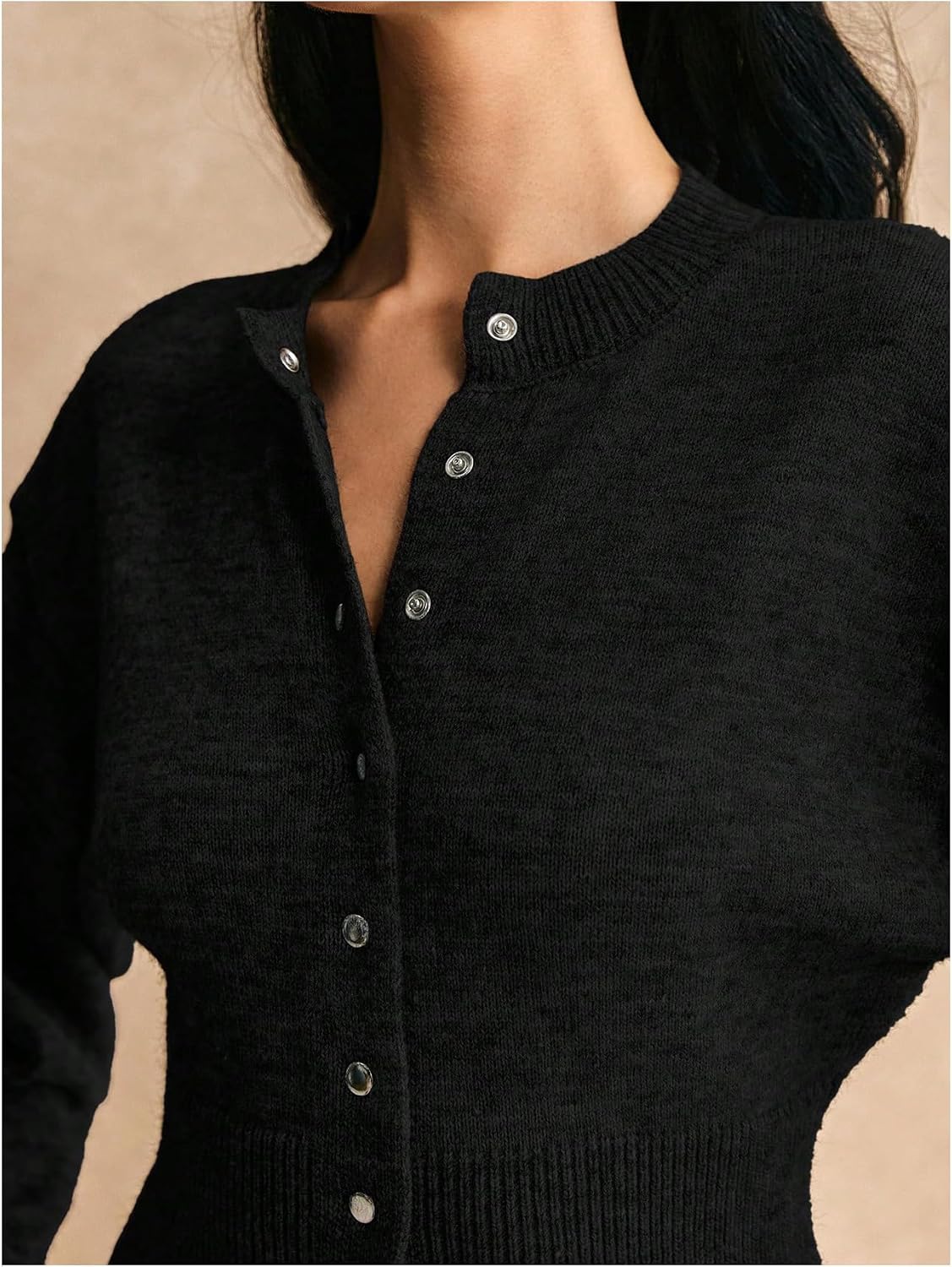 GORGLITTER Women's Button Up Cinched Waist Cropped Cardigan Sweater 2025 Fall Long Sleeve Slim Trendy Knitwear Tops