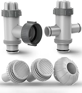 SUMMERBUDDY Above Ground Pool Parts Kit, Replacement Pool Pump Part for Intex/Bestway with Split Plunger Valve, Plunger Valve, 1.5" Inlet Water Nozzle, 1.25" Outlet Strainer, Pool Hose Adapter