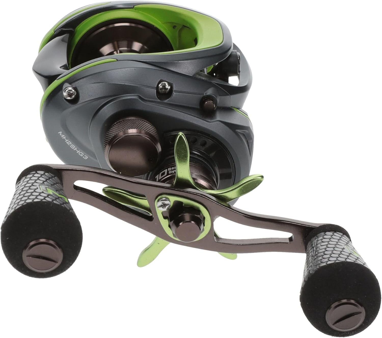Lew's MACH 2 Baitcast Fishing Reel, 7.5:1 Gear Ratio, Graphite Frame, Premium 10 Stainless Steel Ball Bearings, Black/Green