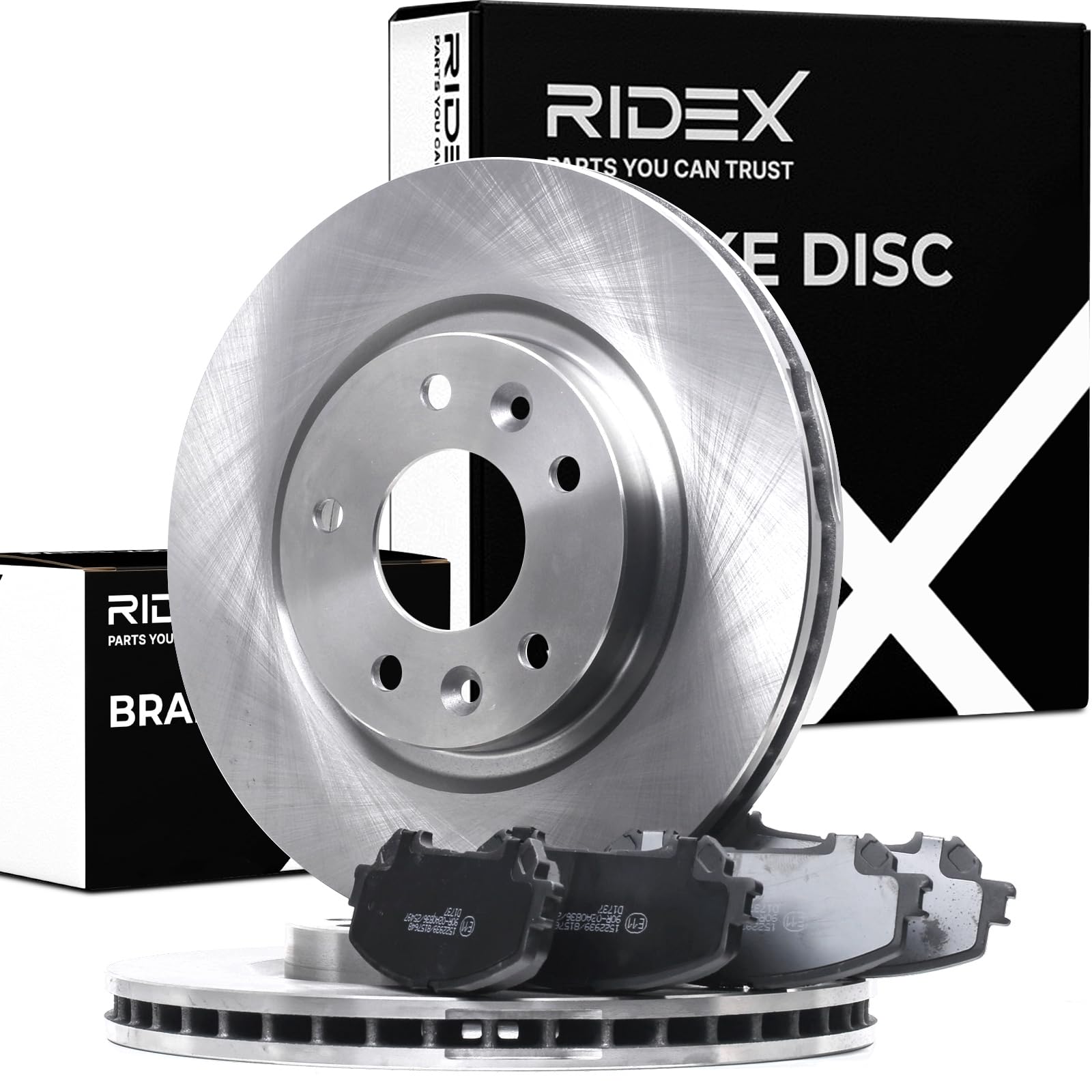 RIDEX 3405B1156 Juego para eje Kit de discos de freno y pastillas Delantero sin tornillos Compatible con NISSAN Qashqai II J11, J11