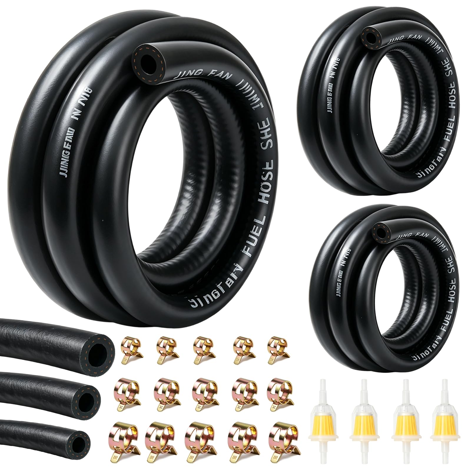 Manguera de combustible NBR de 6mm 8mm 10mm con abrazaderas y filtros de gasolina para moto