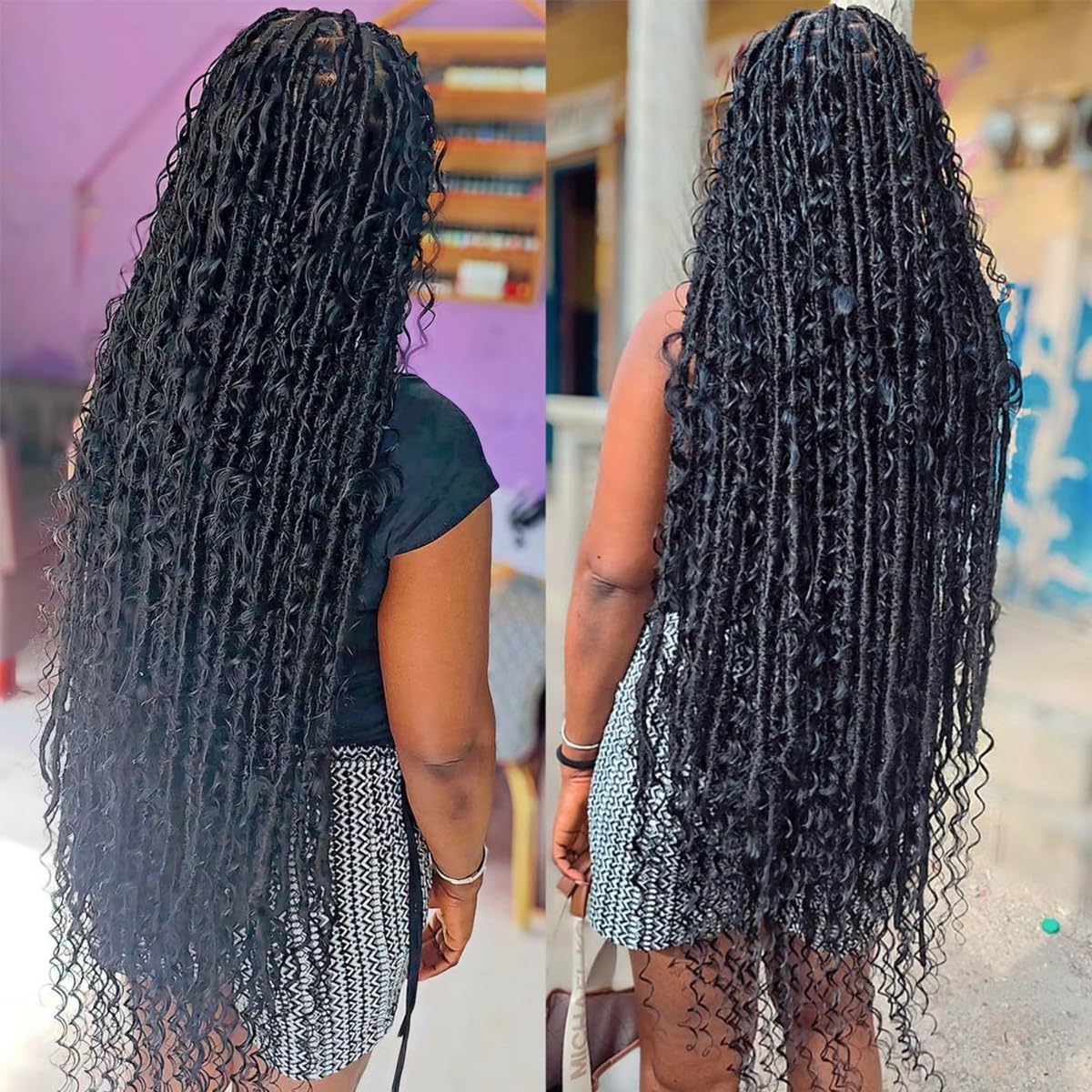 Boho locs dread loc extensions Boho Dreadlocks extension Synthetic Double Ends Liberia | Ubuy main image 4