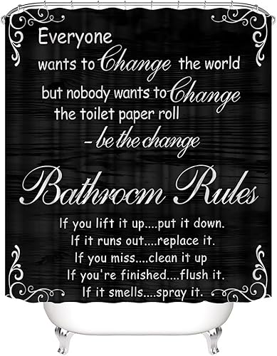 Miniatura 2 de AZHM Juego de cortinas de ducha con diseño de libro de hechizos negros con cortina de ducha y alfombras y accesorios para decoración de baño