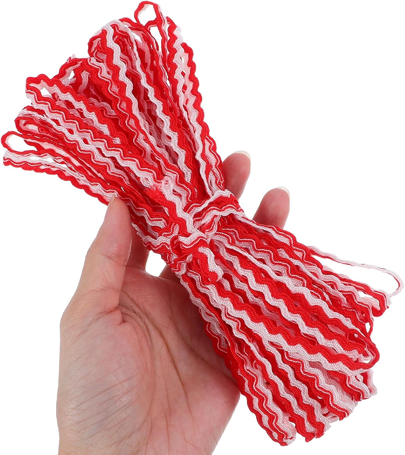 TIDTALEO Dual-Tone Wave Pattern Braided Sewing Trim, 16 Meters X 5mm Woven Craft Trim Edging for Clothing, Curtains, Upholstery, and DIY Embellishments