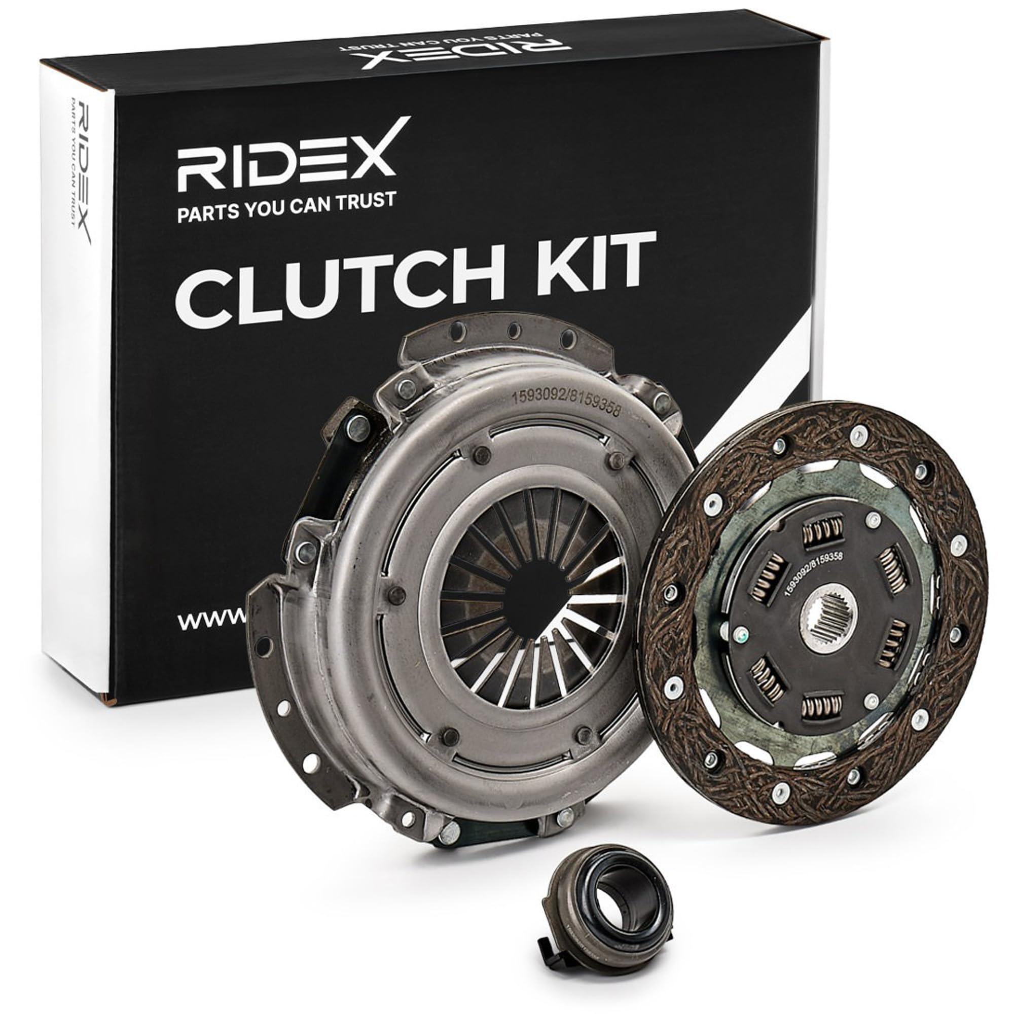 RIDEX 479C0027 Kit de embrague con cojinete de desembrague con plato de embrague Compatible con RENAULT Twingo 2 CN0