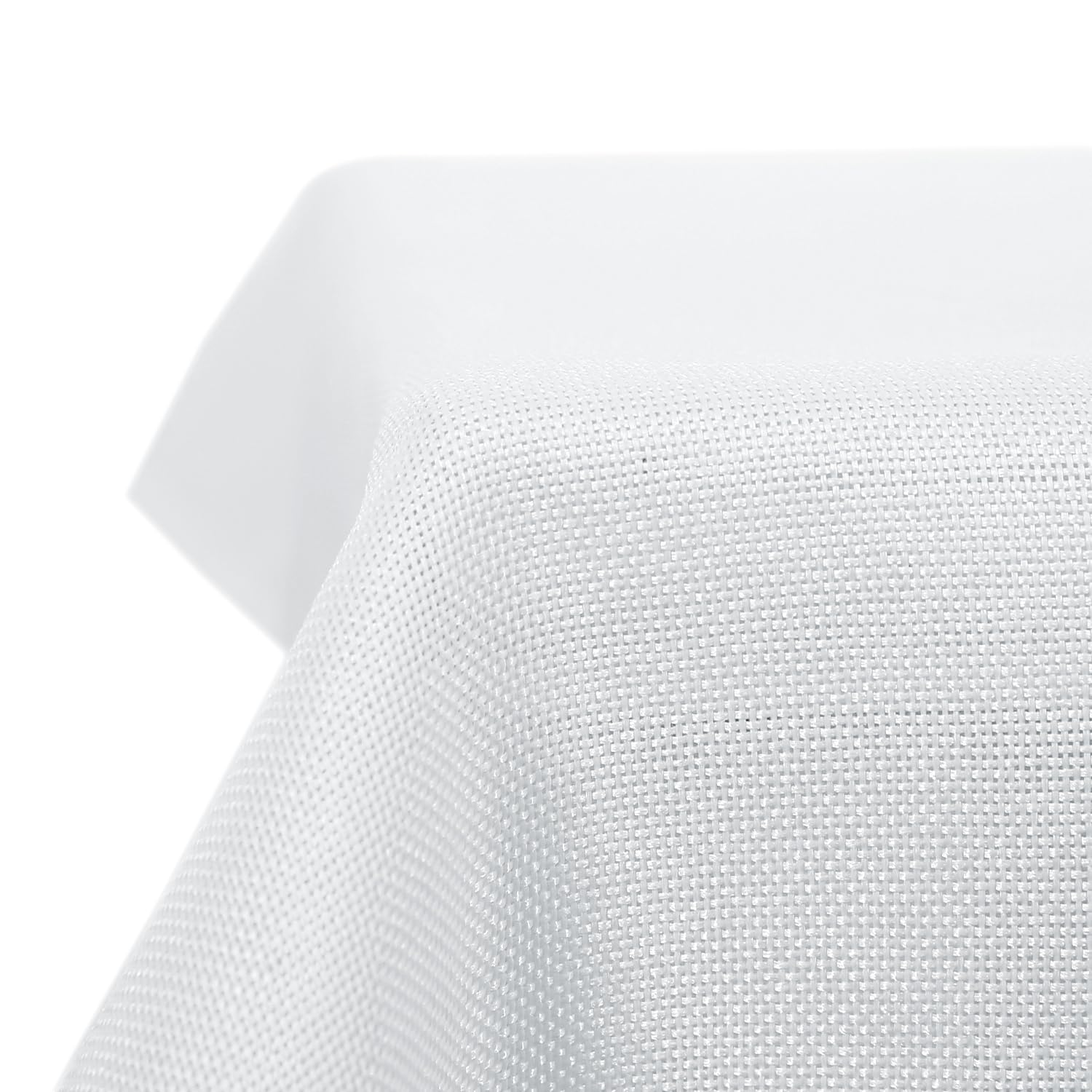 Deconovo White Rectangle Water Resistant Fabric Tablecloth For Dining 59X95in(150X240cm)