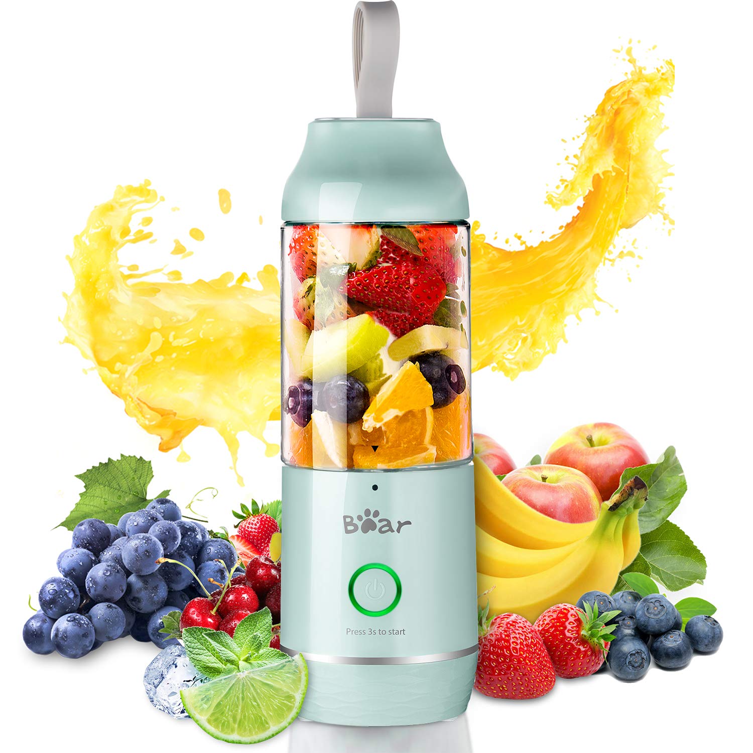 KAMSPARK Portable Blender with Detachable Cup, Smoothie Blender Battery