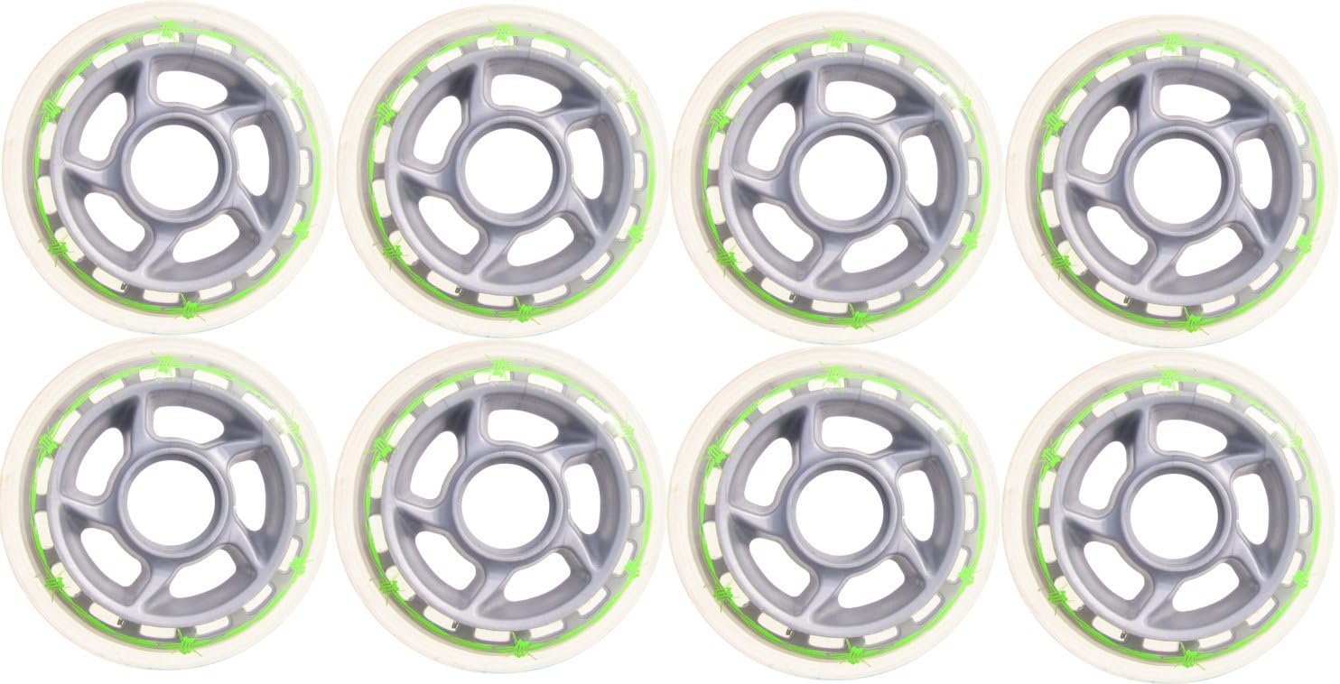 Barbed Wire 8 Inline Skate Wheels 80mm 78a, Clear/Gray