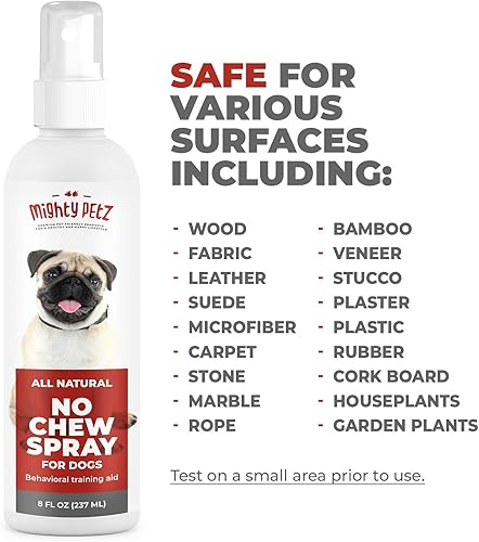 Miniatura 5 de Mighty Petz Spray sin masticar para perros – Alternativa en aerosol de manzana amarga, grande de 8 onzas. Repelente de perros, disuasorio