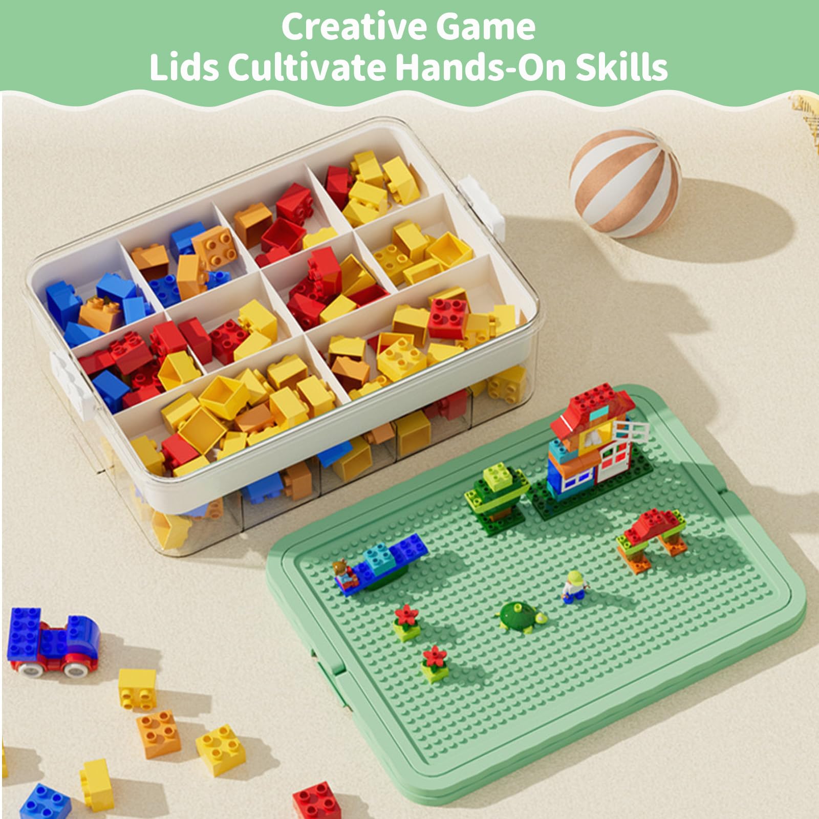 Cajas Almacenaje Para Lego Organizador Juguetes,Cajas De Almacenamiento Transparentes, 2 Niveles, Para Bloques De Construcción Y Rompecabezas,Piezas Pequeñas Para Juguetes Habitación Infantil