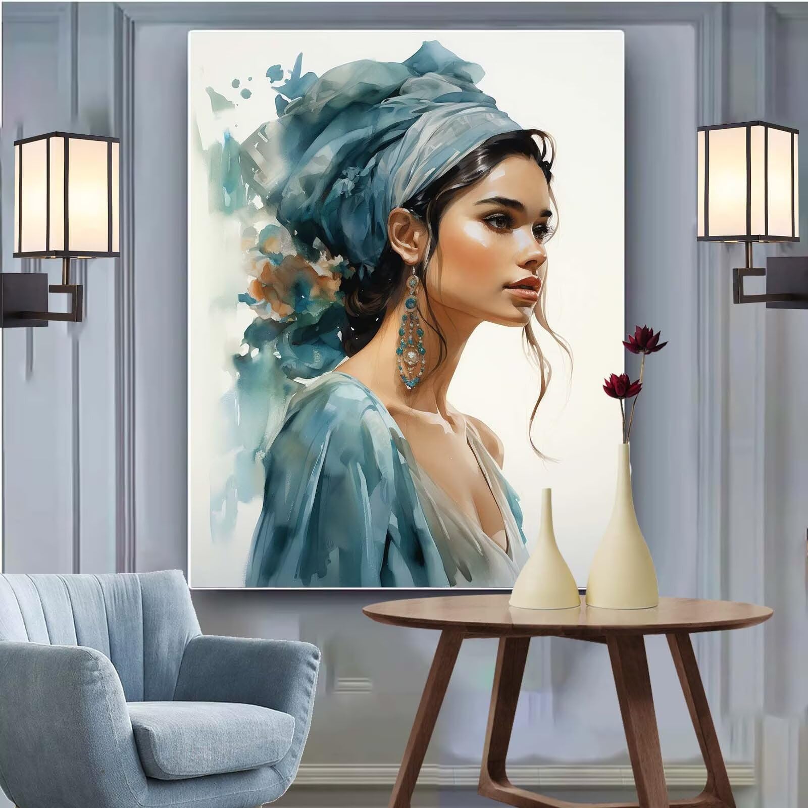 Malen nach Zahlen Erwachsene XXL 120x100 cm Groß Malen nach Zahlen Frau Paint by Numbers Hübsch Kinder Anfänger Handgemalt Ölgemälde Bastelset mit Pinseln Acrylfarbe, Wohnzimmer Deko Geschenke LE-682
