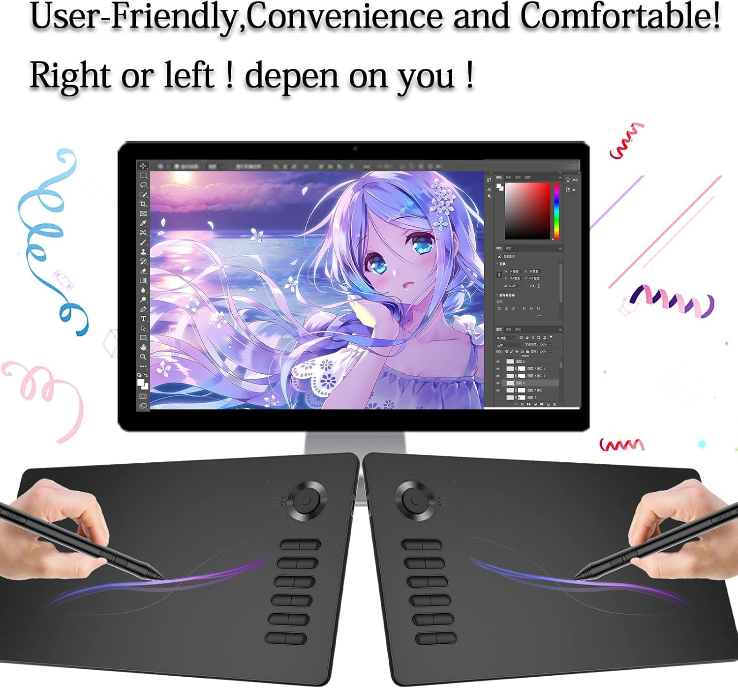 VEIKK A15 Pro Graphics Drawing Pen Tablet : Large Active Area Graphics Digital Drawing Tablets with Battery-Free Stylus and 12 Shortcut Keys for Designer Students Teacher (Grey)