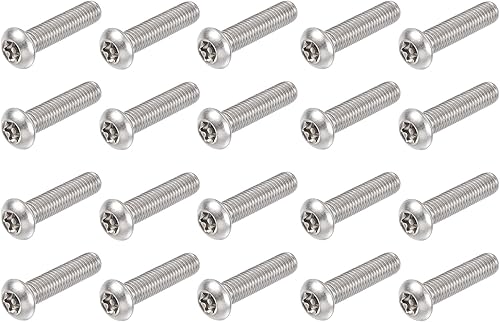 Miniatura 11 de uxcell Tornillo de máquina de seguridad Torx M4x16mm, 20 tornillos de cabeza plana en la columna interior, pernos de sujeción de acero inoxidable 304
