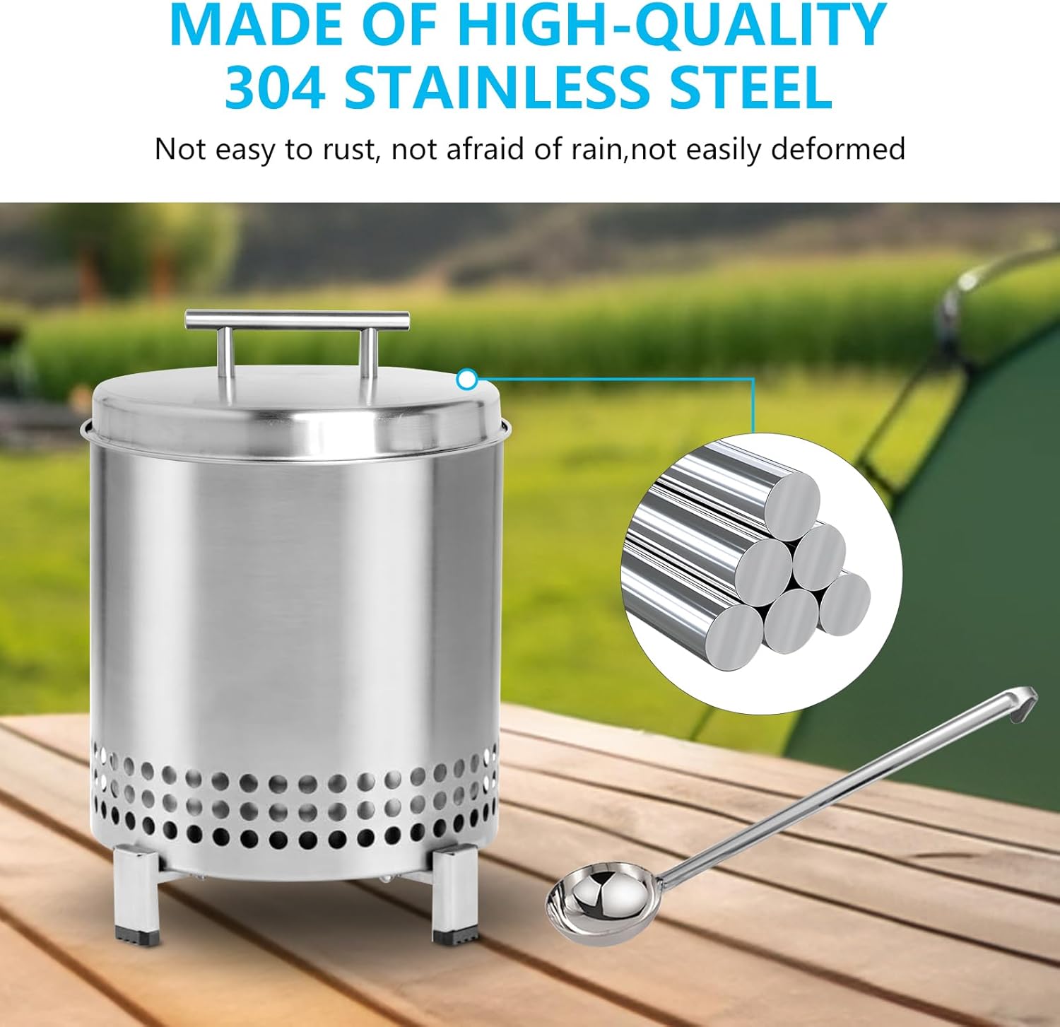 11" Tabletop Fire Pit Mat & Tray & Tabletop Fire Pit Lid