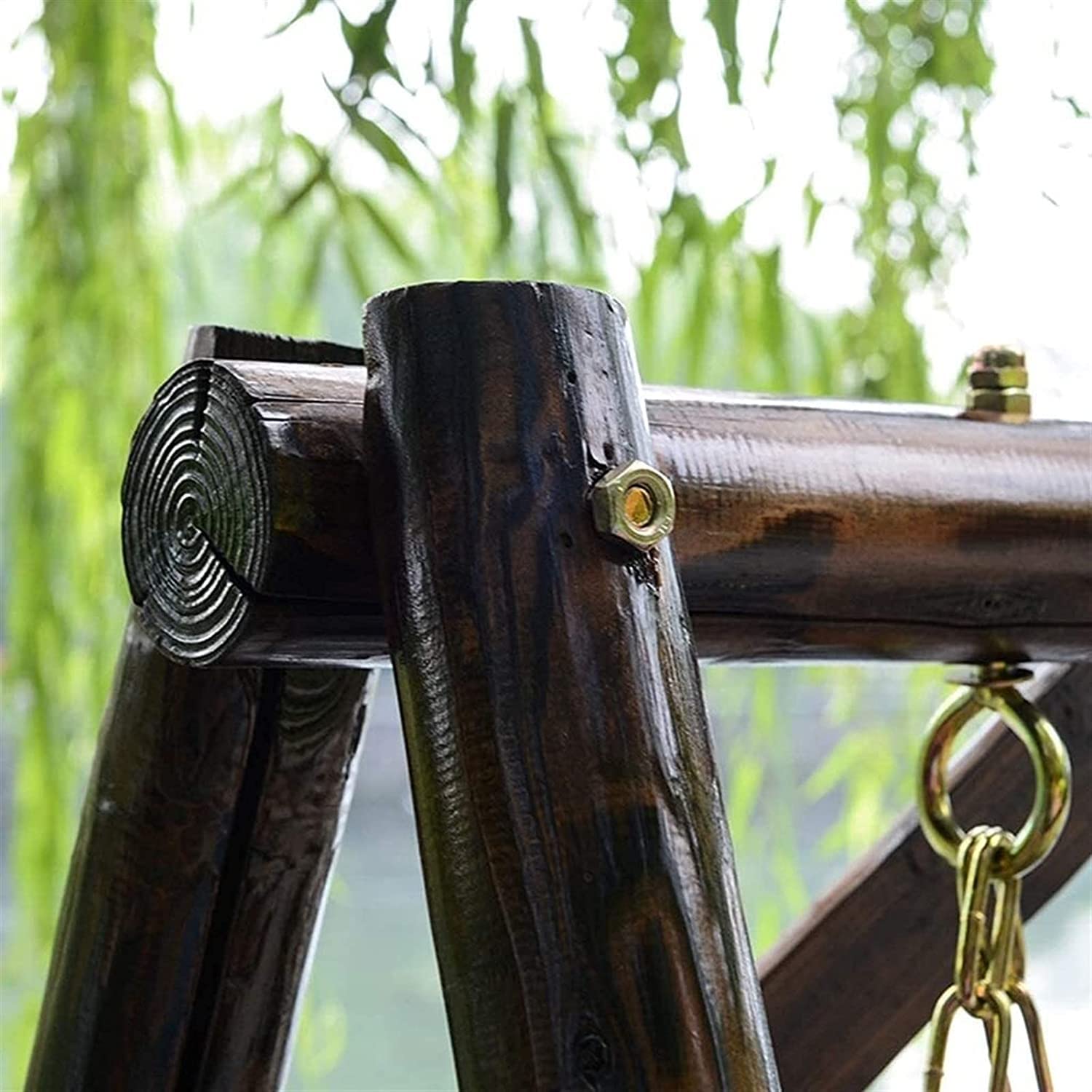 Columpio De Patio, Porche, Banco, Silla Colgante, Columpio De Jardín, Muebles De Exterior, Columpio De Exterior, Madera Maciza, Impermeable Y Anticorrosión, Mecedora De Terraza Doble.