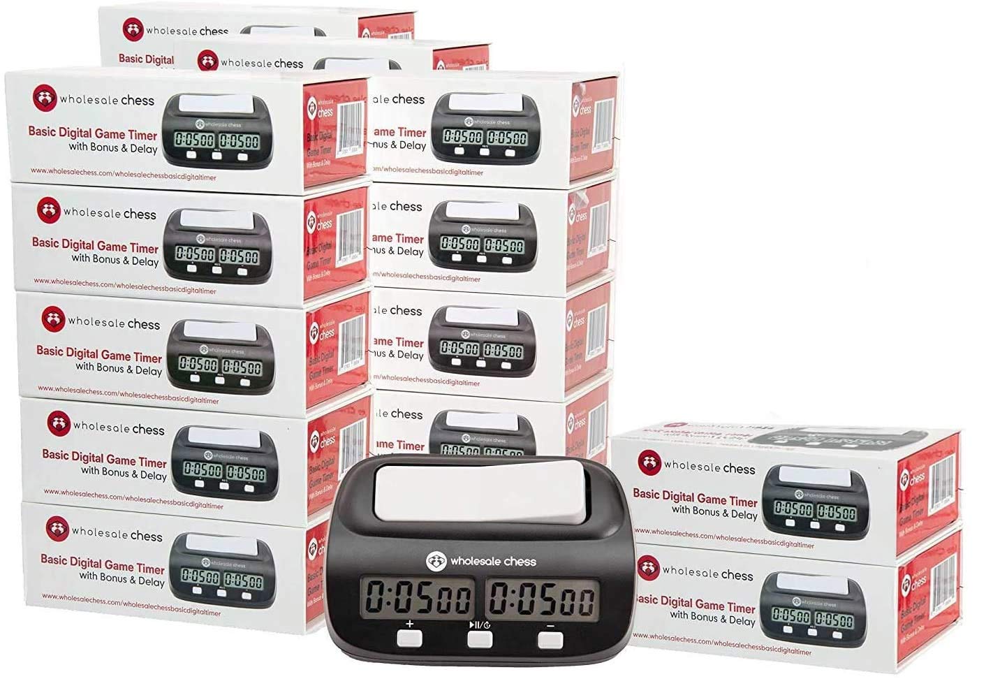 Wholesale Chess Basic Digital Clock & Game Timer with Increment and Delay - 25 Pack