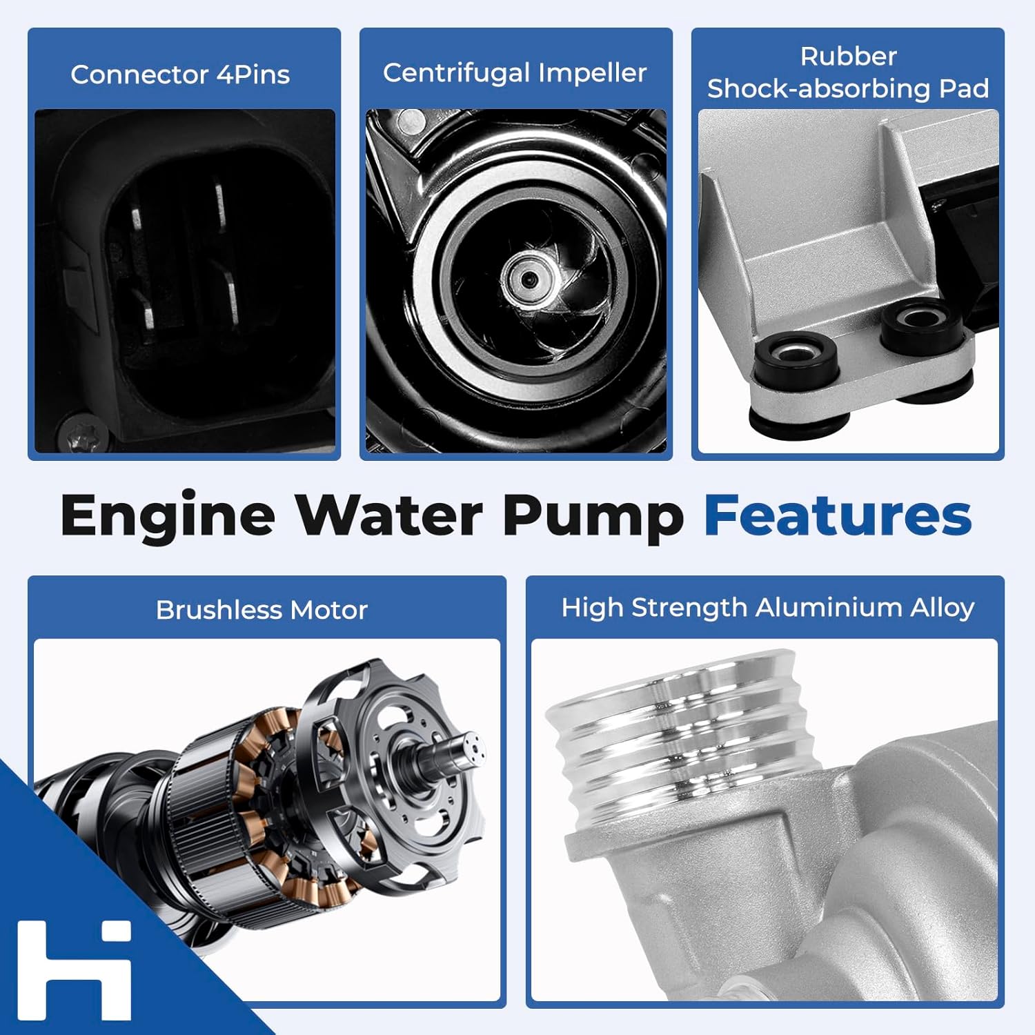 11518635090 Electric Engine Water Pump w/ 11537598865 Engine Coolant Thermostat Housing Compatible with BMW 335i,435i,X5,X6,335i xDrive,335i GT xDrive,435i xDrive,Gran Coupe,M2,M235i,M235i xDrive