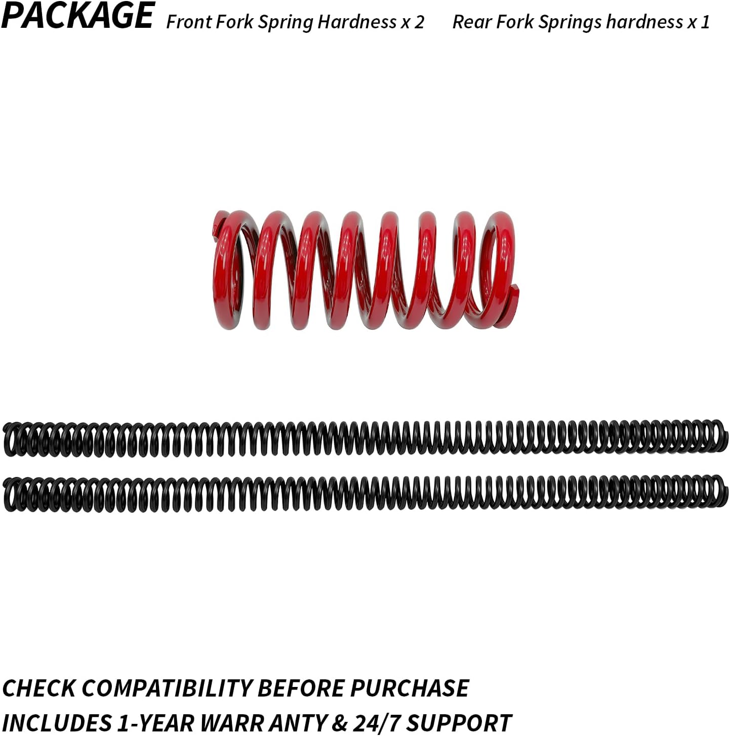 Motion Heavy Duty Front Fork Spring & Rear Spring Kit for TTR125 2000-2023 OEM# 650-YTR-1205 660-YTR-1205